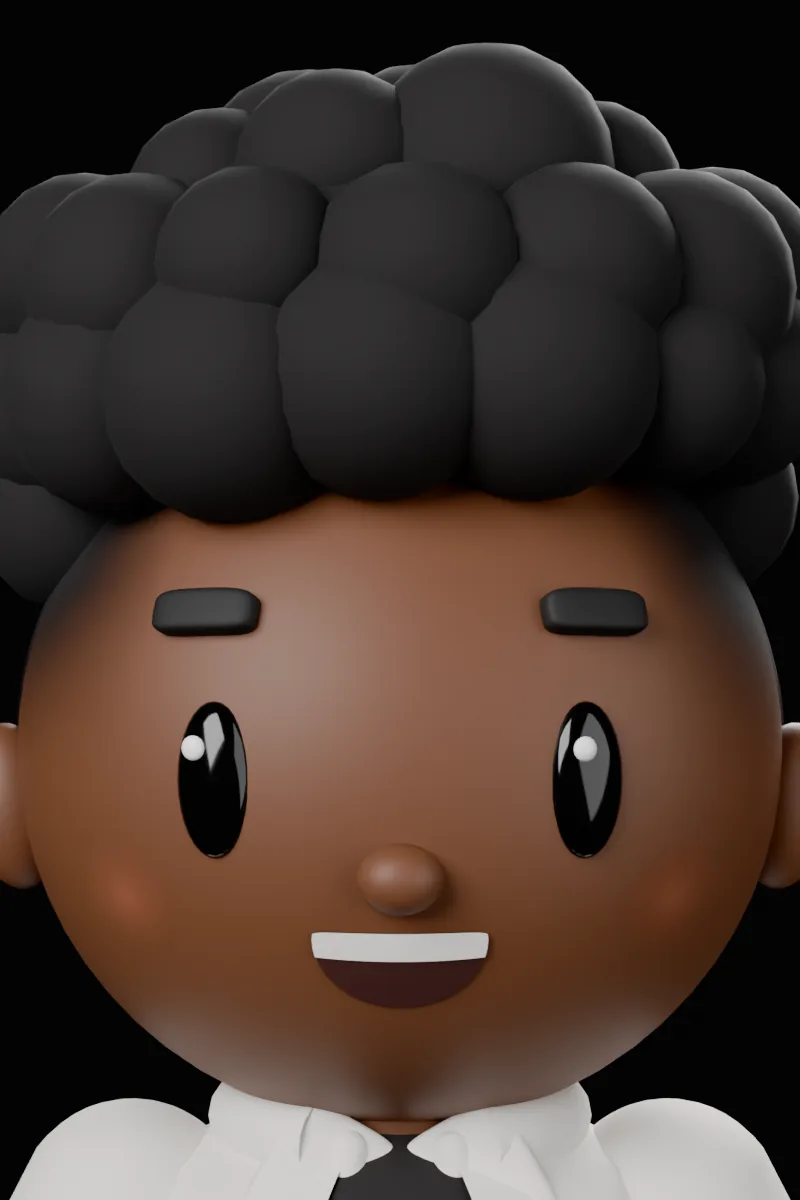 A close-up of the boy's face in 3D.